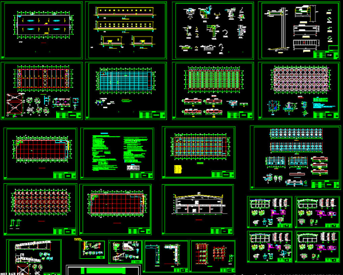 舞钢二层全钢结构超市图纸